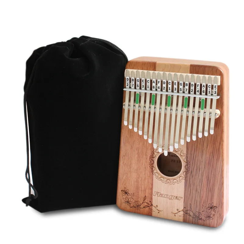 

Flanger 17 C Key Finger Kalimba Mbira Thumb Pocket Size Beginners Piano Support Bag Marimba Keyboard Wooden Musical Instrument