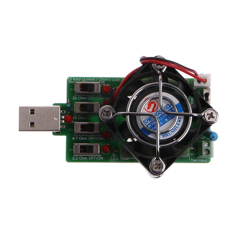 Регулируемый 15 ток USB нагрузочный резистор Сопротивление разряда ёмкость тестер