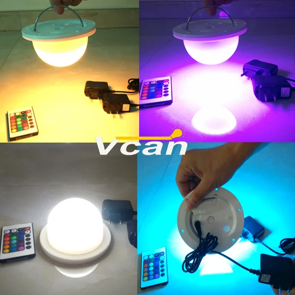 

NEW DHL 50 PCS Rechargeable Lithium Battery Operated Multicolors RGB LED Under Table Light With Remote Controller