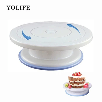 

10 Inch Plastic Cake Rotary Table DIY Pastry Baking Tool Cake Stand Cake Turntable Rotating Cake Decorating Baking Tool