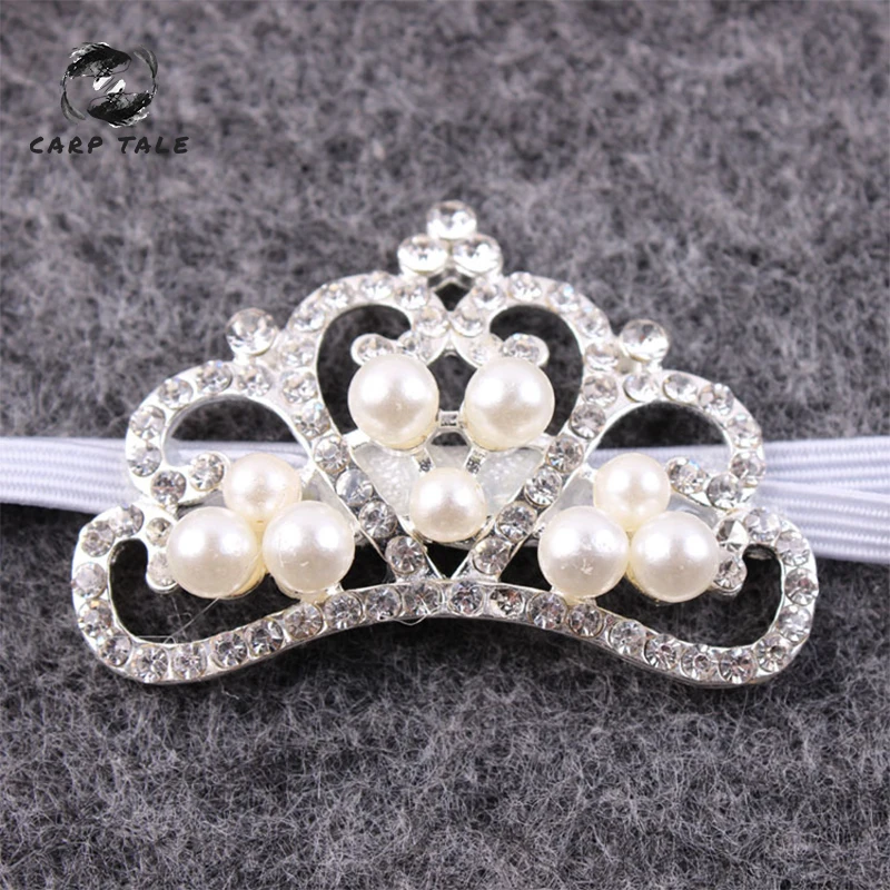 

Wings and Headwear Newborn Pearl Headwear 2018 New Kids Crown Headband White Lace Hair Bands Hot Sale Girls Flower