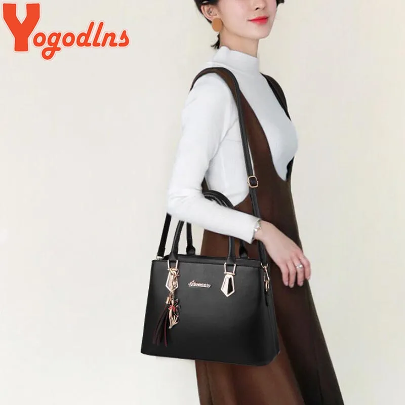 Yogodlns Womens PU Leather Handbags Designer Soft Shoulder Bags For Women Messenger Bags Crossbody Bags Top-Handle Bags Bolsa