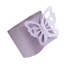 TFBC-50 шт Бабочка Конфета в подарок коробки торт стиль для свадебной вечеринки фиолетовый, красный