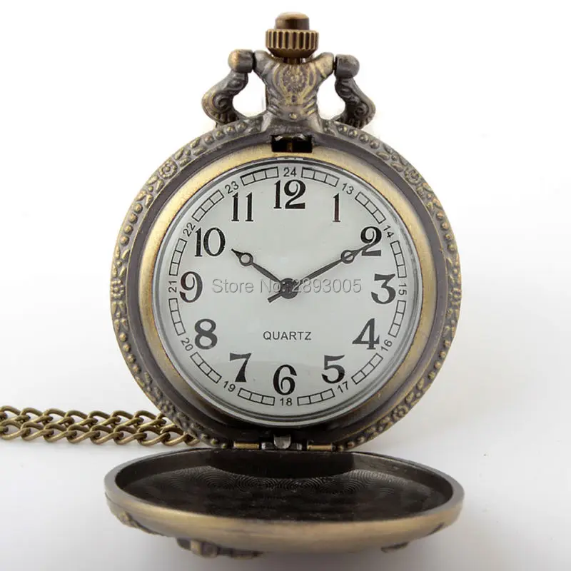 Античные Классические бронзовые карманные часы с кварцевым механизмом и цепочкой для гольфа лучший подарок для мужчин