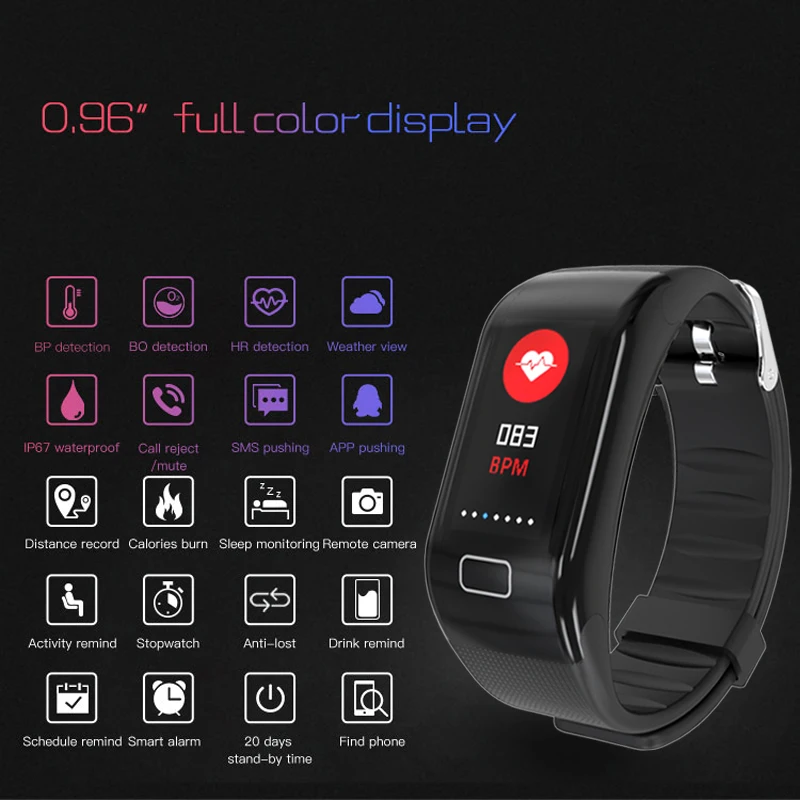 BANGWEI Men Women Sport waterproof Smart Watch Bluetooth Clock Heart Rate Blood Pressure oxygen Sleep Monitor Pedometer Watch