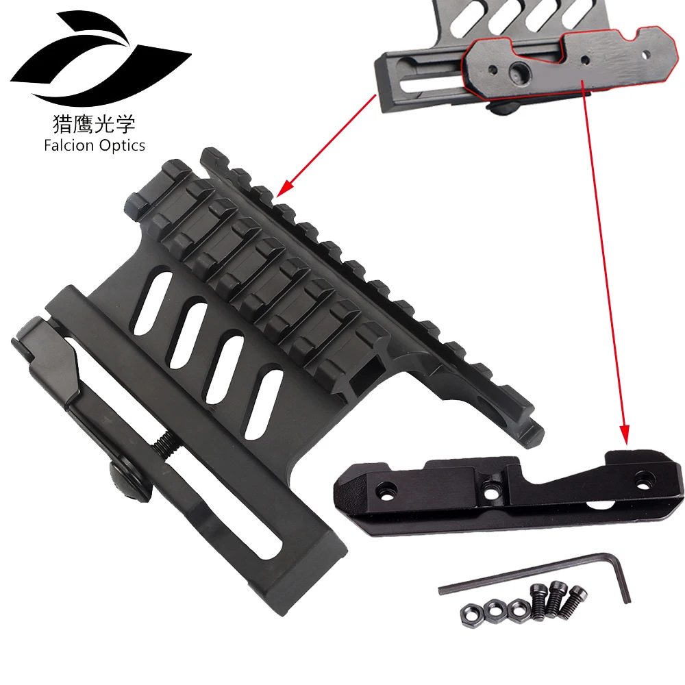 

AK 47 / 74 Picatinny Weaver Rails Rail Side Mount Quick QD Style Detach 20mm weaver rail with Side Plate Airsoft Accessories