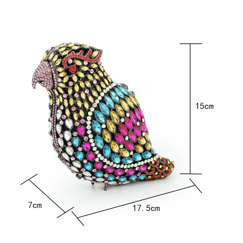 4 цвета дизайн красочные птицы Кристалл вечерние клатчи кристалл сцепления со стразами сумки женские сумки модные(88193a-gs