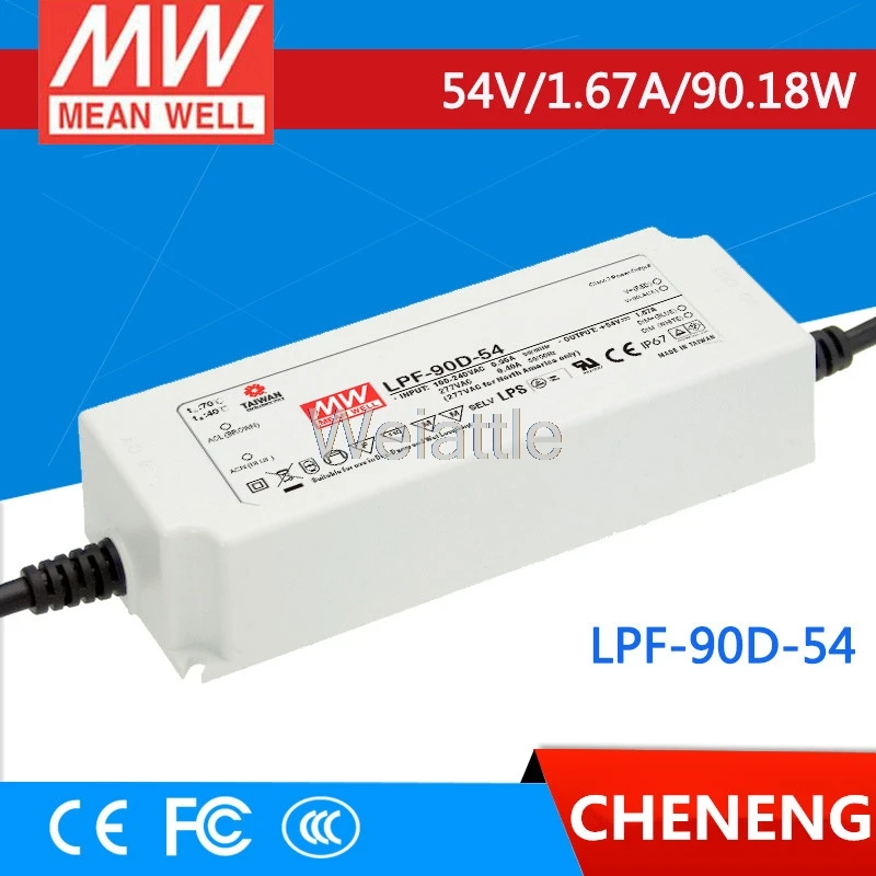 Средняя проверенный LPF-90D-54 54в 1.67A meanwell LPF-90D 54в 90,18 W одиночный выход Индикатор переключения Питание