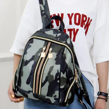 

THINKTENDO Waterproof Nylon Women Headphone Backpacks USB Charge Shoulder Bags Daypacks