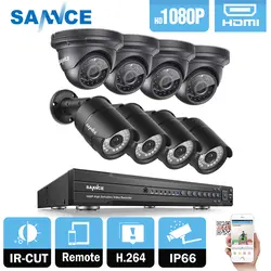 SANNCE 16CH 1080 P 2MP CCTV DVR Регистраторы 4 шт. 1080 P HD 1920*1080 в/Открытый безопасности пуля купол Камера Системы и 2 ТБ HDD Onvif