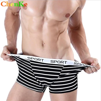 

ChenKe Hot Sell Cheap New Mr Fashion Brand Male Sexy Cotton Boxer Shorts Striped Underwear Man Underwear