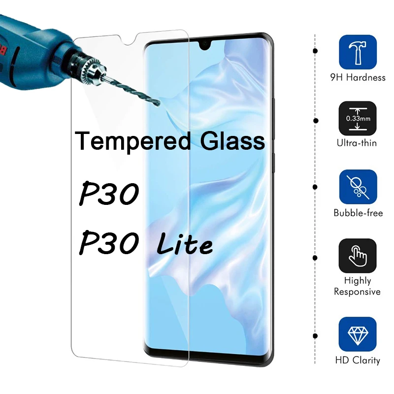 

Hard Phone Protective Glass for Huawei P Smart Plus 2019 Screen Protector For Huawei P30 Lite Y7 Pro Y6 Prime Y5 Tempered Glass