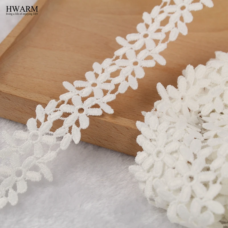 

5yard white lace fabric ribbon wedding decoration Decorative festival gift trim baby show lace hollow milk silk embroidery lace