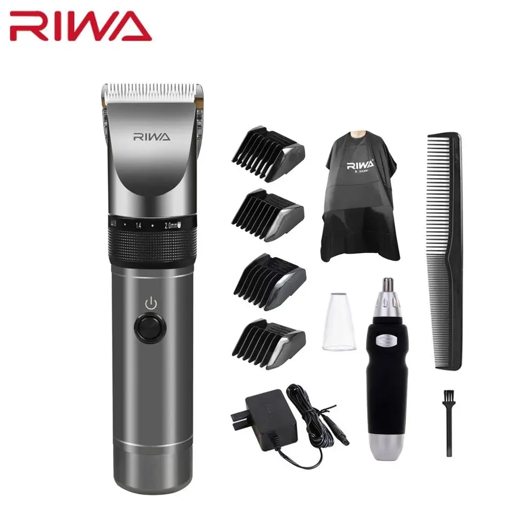 Riwa профессиональная машинка для стрижки волос 2000 мАч литиевая батарея Алюминий 100-240 В машинка для стрижки волос X9 триммер для волос Бритва для волос - Цвет: With Nose Trimmer 2