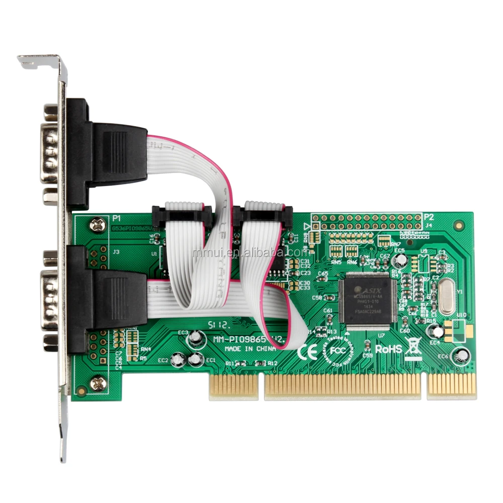 IOCREST Moschip 9865 чипсет PCI 2 Последовательный rs232 db9 com порты контроллер карты с низкопрофильным кронштейном