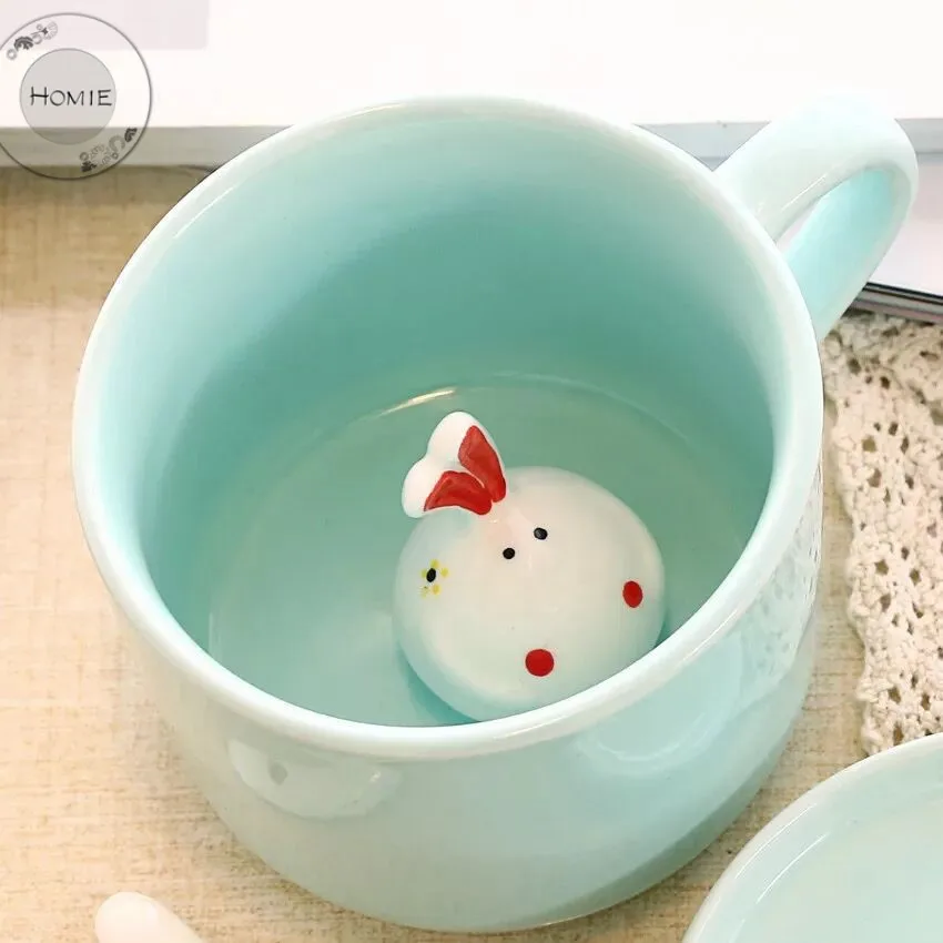 HOMIE Hot animal Cat Pink cute cartoon Creative Glass Mugs Cartoon Coffee Milk Mugs Cup Double Layer Glass Tea Cup For Girl Gifts 14