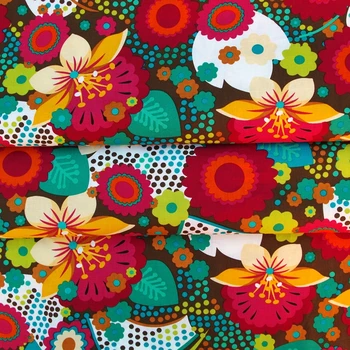 

140cmx50cm Cotton Woven Fabric - Flower,leaf and dot