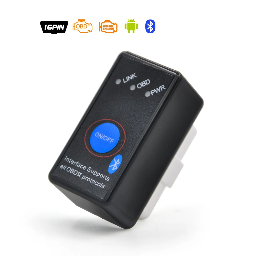 50 шт./лот Супер Мини ELM 327 V2.1 OBD2 сканер Bluetooth ELM327 V1.5 WI-FI автомобиля диагностический кабель работает на Android DHL - Цвет: bluetooth V2.1