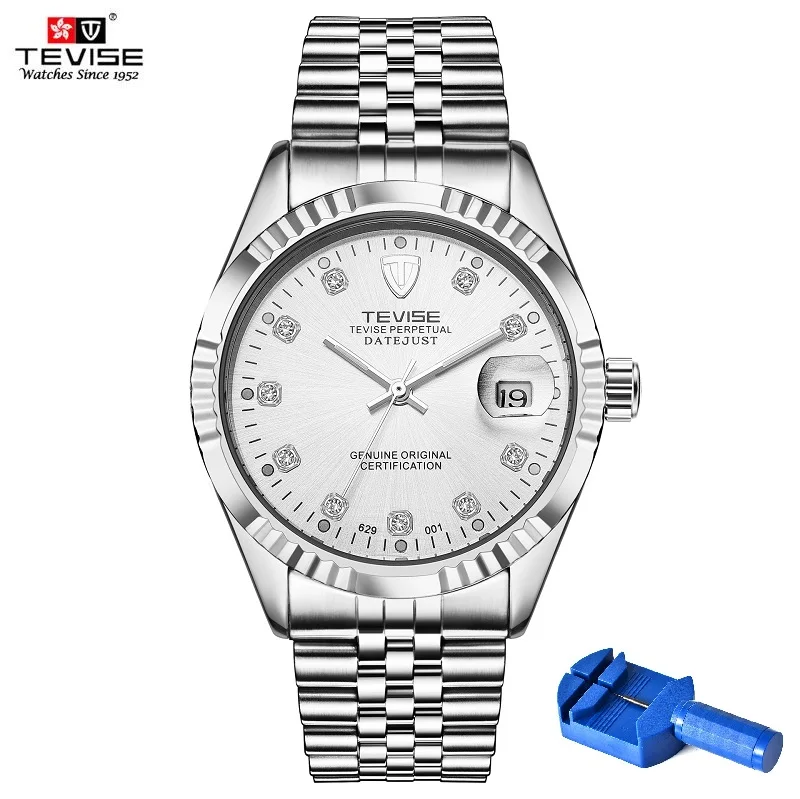 Men Watch TEVISE 629 Automatic Watch Waterproof Business Date Mechanical Men's Watches Diamond Luminous Hands Wristwatches 