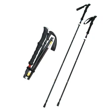 Природа поход алюминиевый сплав трости 4 секции регулируемые трости пена ручка треккинг полюс Регулируемый альпеншток