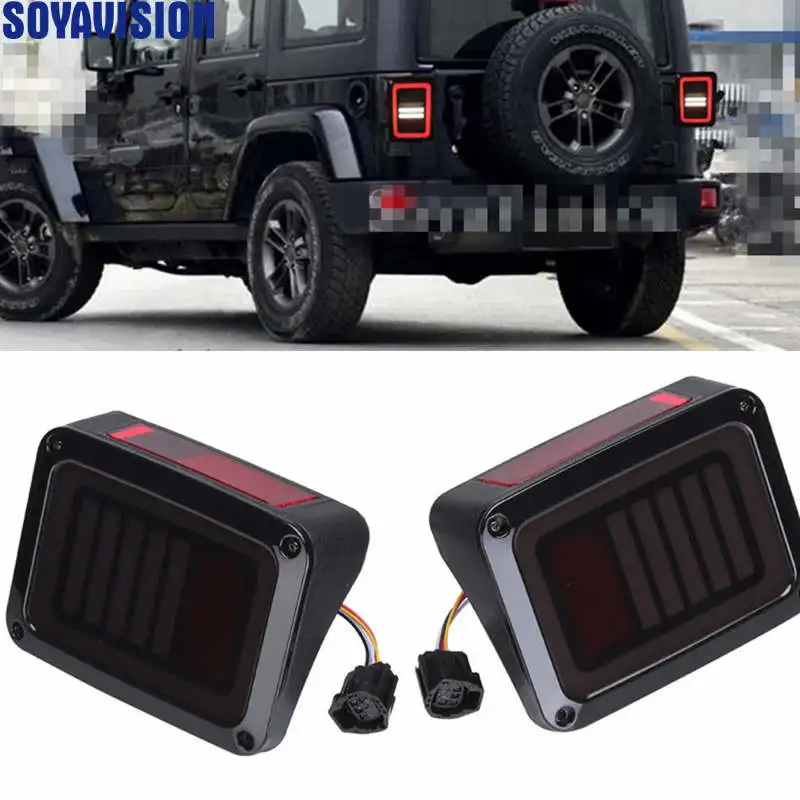 LED Tail Lights Smoked Lens for Jeep Wranlger JK 2007 16 Brake Reverse