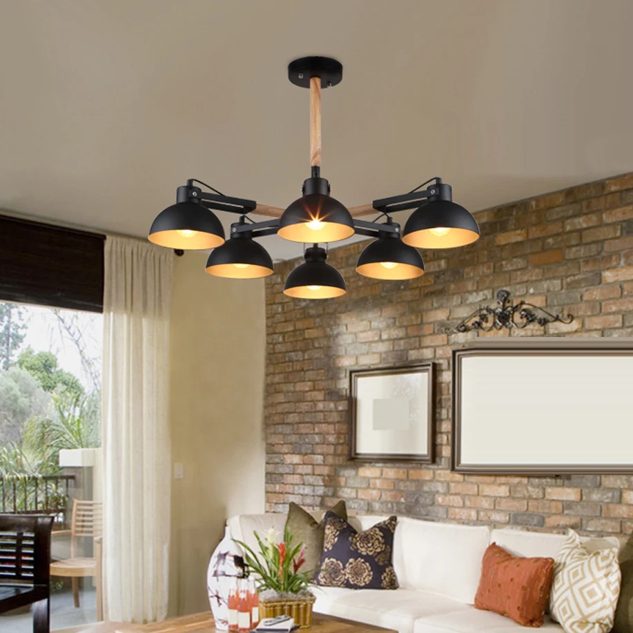 

led e27 Nordic Wooden Iron LED Lamp LED Light.Pendant Lights.Pendant Lamp.Pendant light For Dinning Room Foyer Bedroom