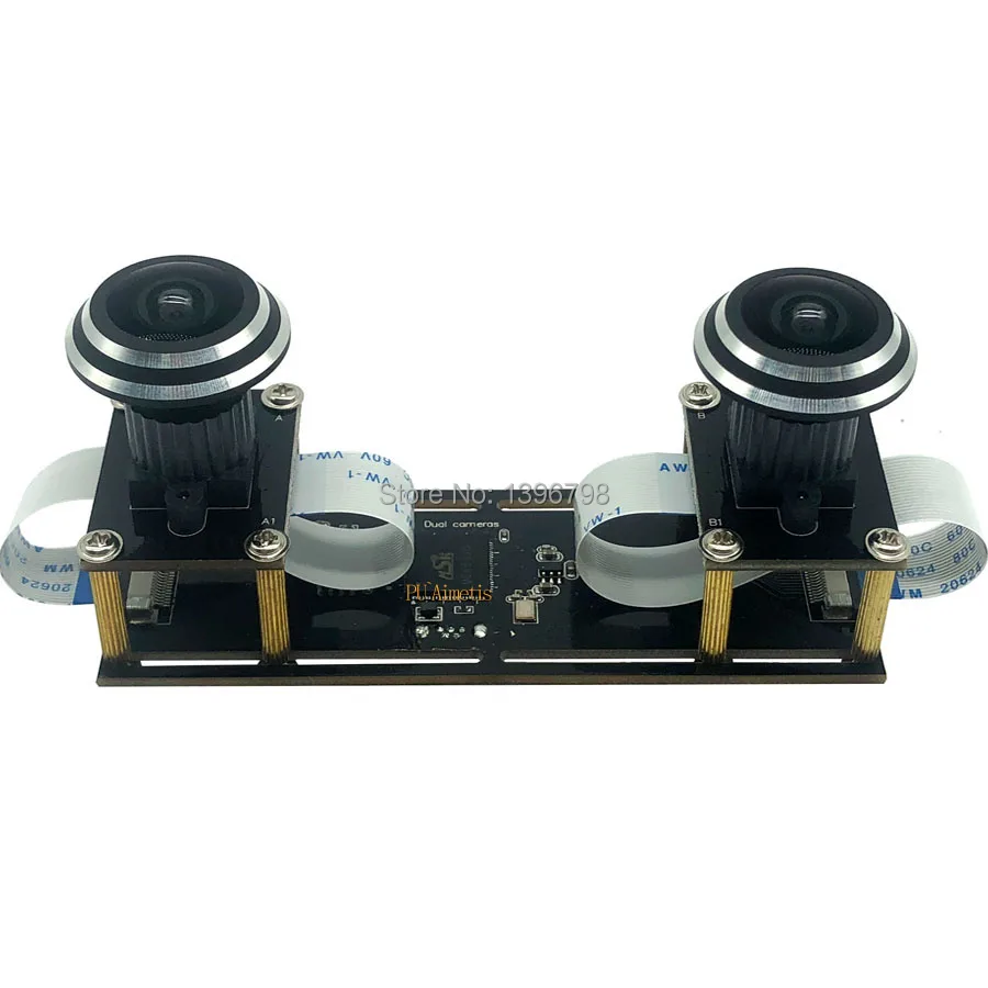 Full HD 1080P Fisheye Wide-angle Flexible Synchronization Stereo Webcam Dual Lens 5MP 30FPS USB Camera Module 3D VR Video