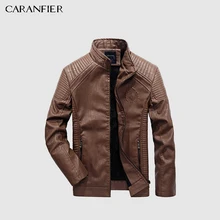 CARANFIER мужская куртка осень зима Модные Куртки из искусственной кожи мужские хорошего качества мужские обтягивающие удобные теплые куртки пальто XXXL