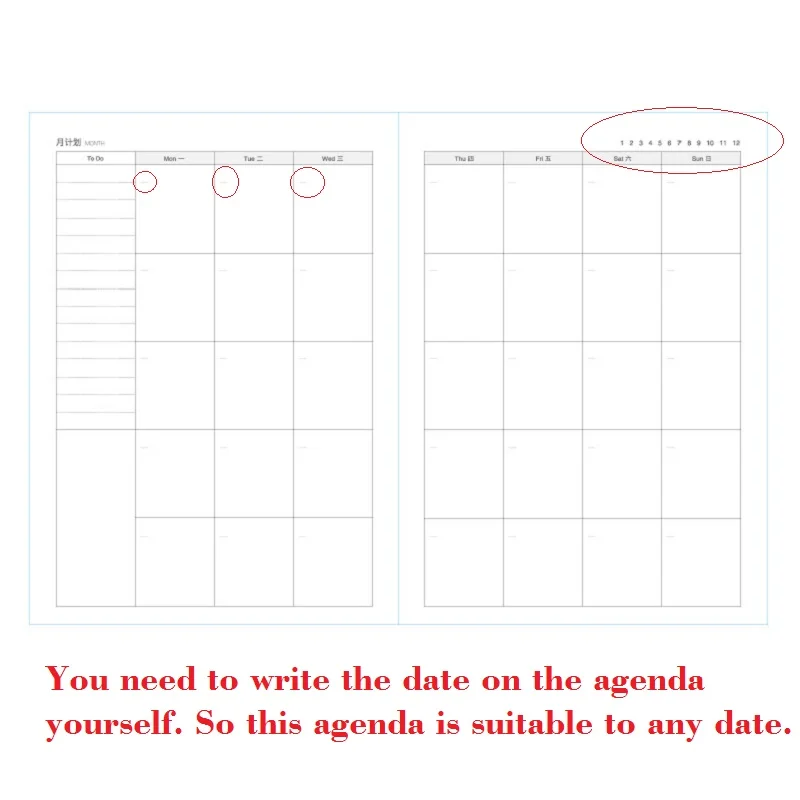 A4 повестки дня ежемесячный планировщик секретарь Тетрадь 365 дней ежедневник график офис книга, 16 листов декоративной бумаги Бумага