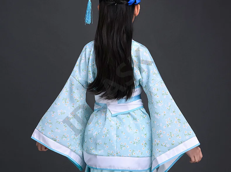 Древний китайский костюм; детское платье феи «ханьфу»; одежда для народных танцев; Традиционное китайское платье для девочек
