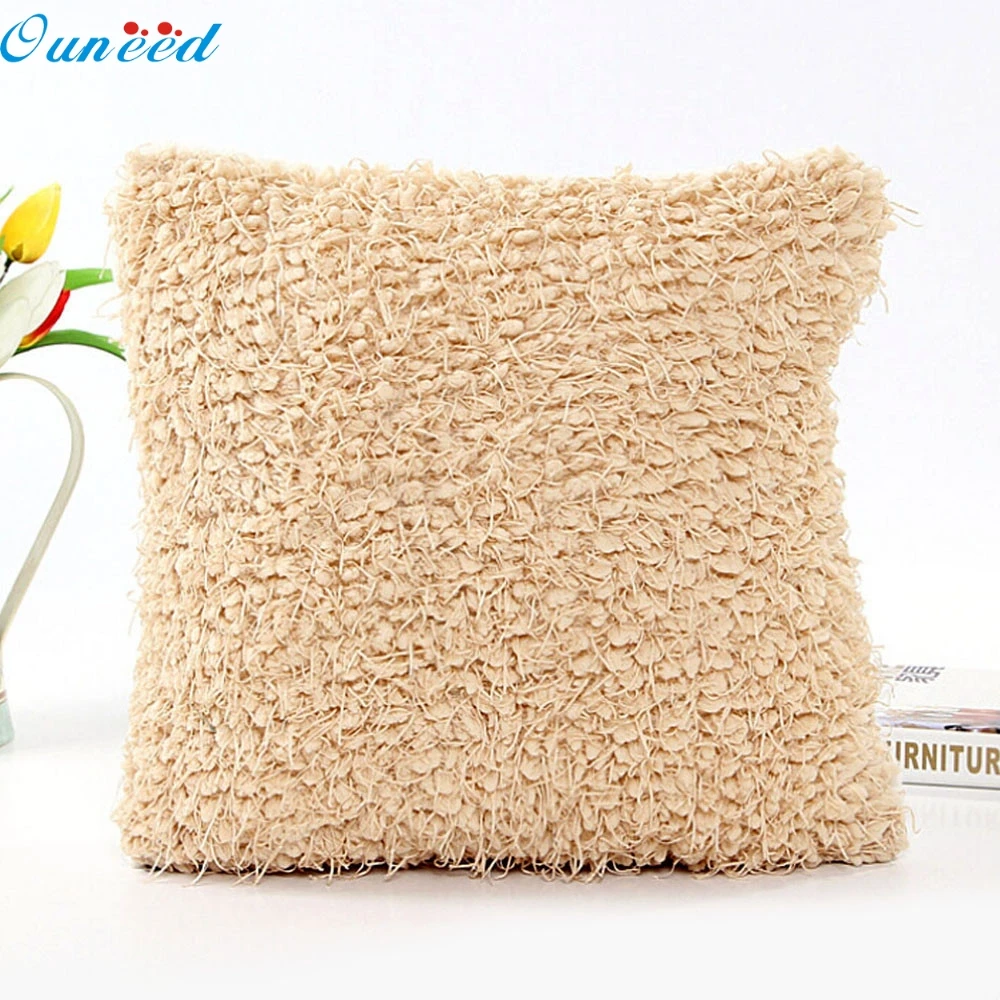 Чехол для подушки Ouneed Happy home 40*40 см квадратная наволочка из берберского флиса