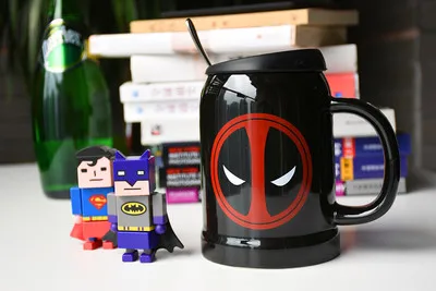 Модный супер герой Ceranic кружки чашка креативная с ложкой и крышкой кружка для молока дорожная чашка портативный стакан напиток Железный человек и Бэтмен - Цвет: 7