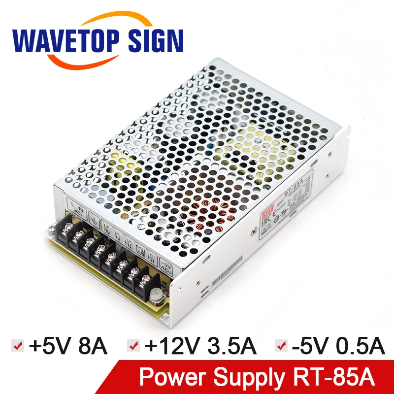 WaveTopSign Three-way Switch Power Supply 85W +5V8A +12V3.5A -5V0.5A use for cnc router Laser Engraving and Cutting Machine |