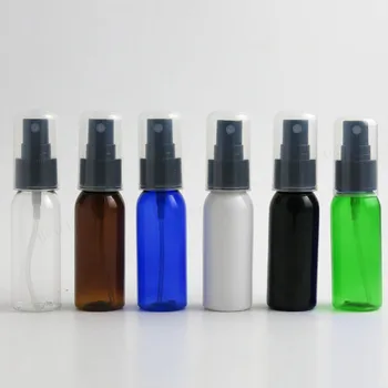 

50 x 30ml transparent blue amber white refillable plastic PET spray bottles 1oz 30cc Plastic bottle for Disinfectant water