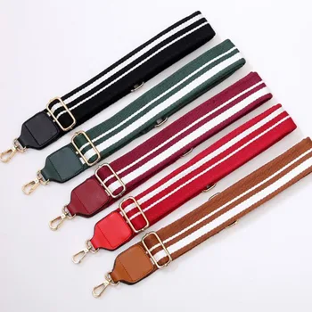 

Adjustable Womens Crossbody Shoulder Replacement Handbag Striped Canvas Strap