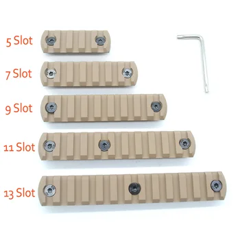 

TriRock Tan Painted 5/7/9/11/13 slots Pictianny Rail Sections Weaver Rail Segment for keymod Handguard System Free Shipping