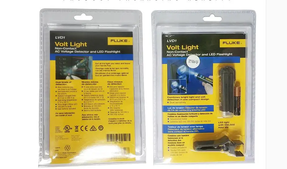 

Free shipping Fluke LVD1 Non-Contact LED light Voltage Detect Tester 40-300V LVD1 LED flashlight non-contact AC voltage detector