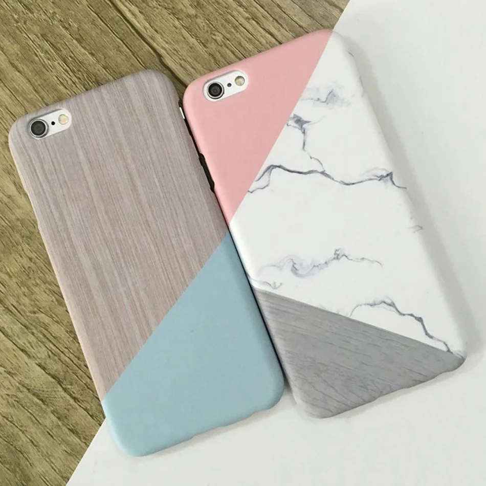 DOEES For iPhone 6 6s Case For iPhone 7 7 Plus Ultra Thin Cover For iPhone5 5s SE Case Marble Wood Patterned Coverage For iPhone 2