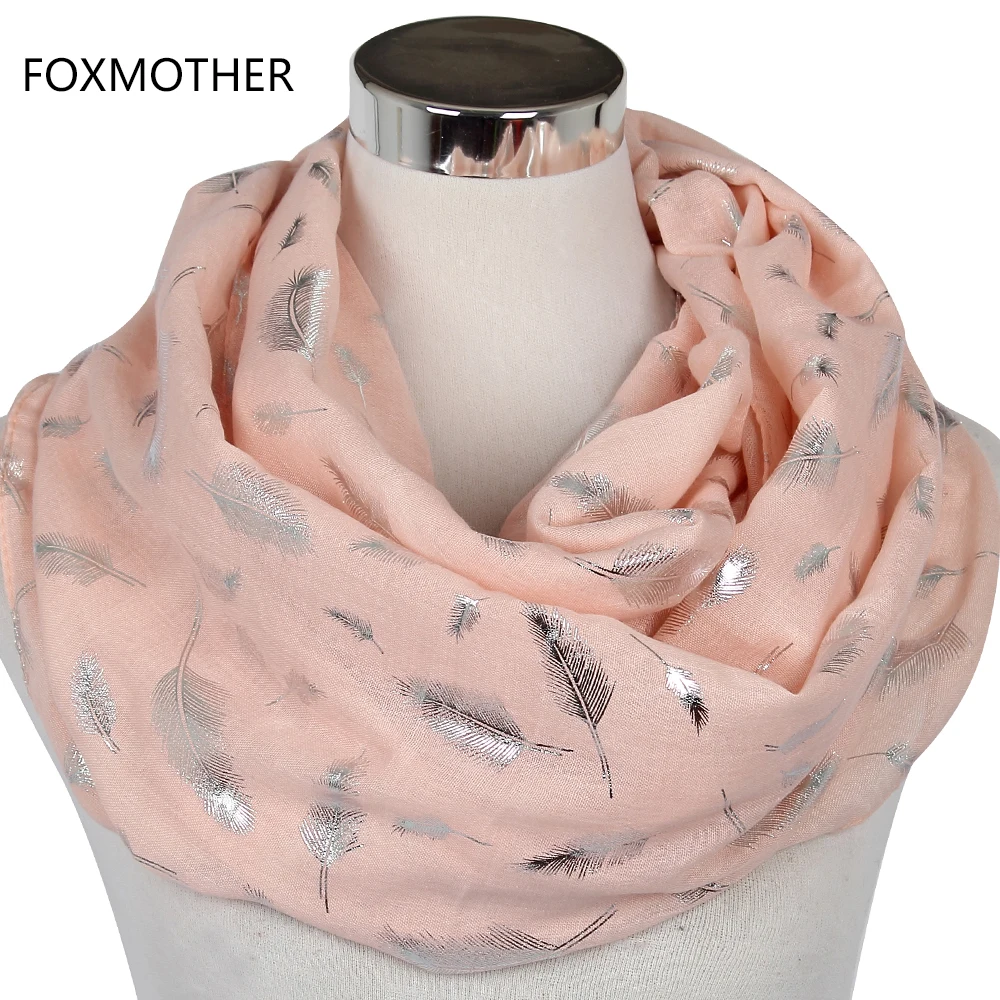 FOXMOTHER модные женские белые темно-синие желтые бронзовые фольга Серебряное перо кольцо шарфы шейный шарф блестящий платок