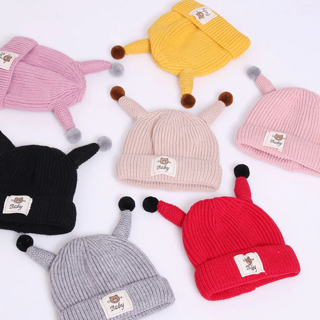 

Baby Winter Hat For Boys Girls Ball Hat Kids Warm Knitted Hat Newborn Beanie Cap Fashion Cute Infant Cap Winter Baby Girl Hats
