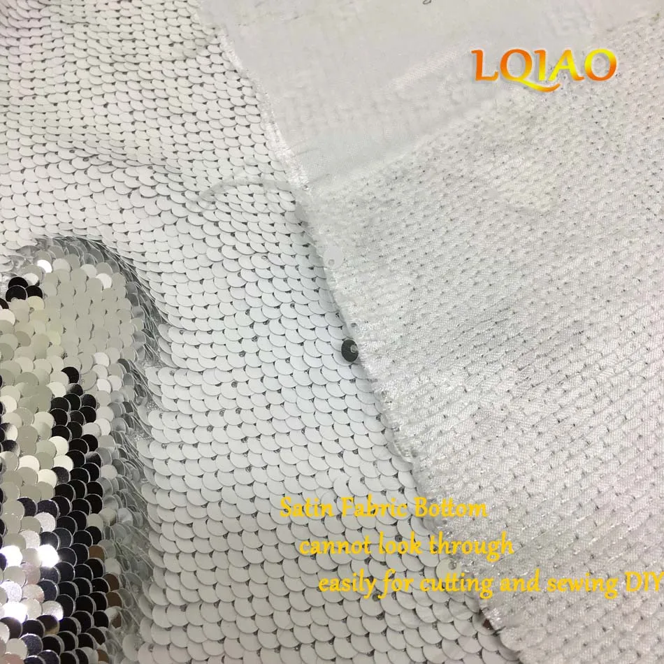 White Silver Sequin Fabric-007