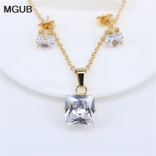 Стразы из нержавеющей стали, ювелирные наборы для женщин, ожерелье, серьги, три стиля, модные ювелирные изделия для женщин, подарок LH735