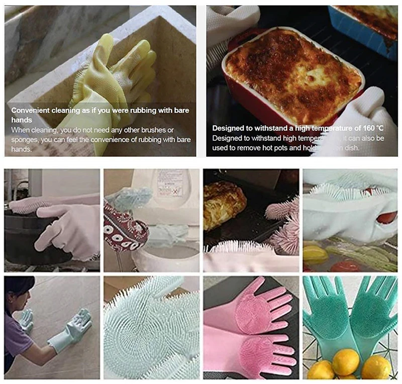  Silicone Brush Scrubber Gloves2