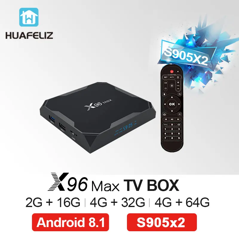 X96Max مربع التلفزيون الذكية الروبوت 8.1 التلفزيون مربع X96 ماكس Amlogic S905X2 رباعية النواة 4GB64GB 2.4G و 5 GHz Wifi BT 1000 M 4 K X96Max قمة مجموعة مربع