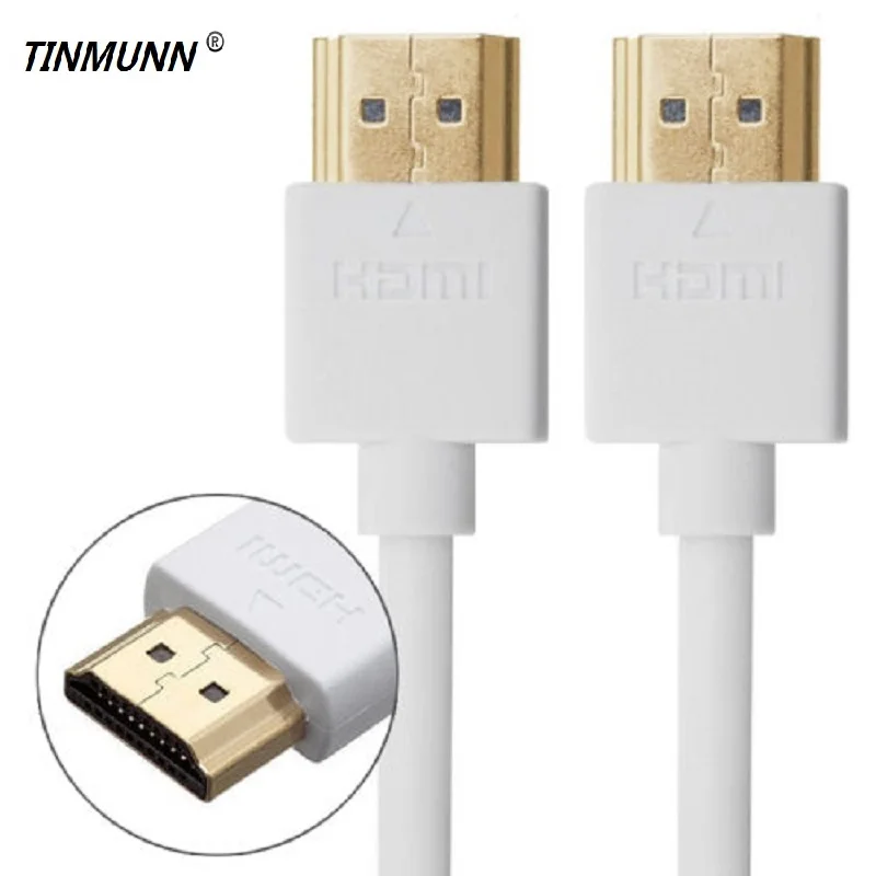 TINMUNN R модель HDMI кабель Male-Male 1080P позолоченный кабель 1,4 в 0,5 м 1M1. 5 м 2 м 3 м 5 м 10 м для HD lcd HDTV сплиттер коммутатор - Цвет: Белый