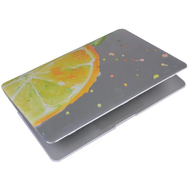 

DHL/EMS Free Transparent Lemon Butterfly Flower Printed Hard Cover Case For Apple Macbook Air 13 Pro 13 Retina 13 13.3 inch