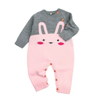 

Toddler Newborn Baby Rompers Girls Boy Bunny Romper Knitted Cute Jumpsuit Outfits Clothing Autumn New Baby Clothes