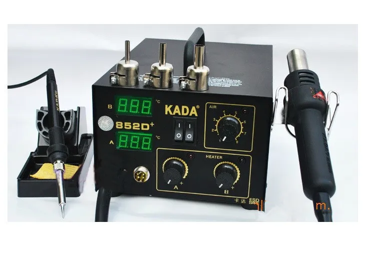 

KADA 852D+ 2 in 1 220V SMD SMT soldering station with hot air iron rework welder