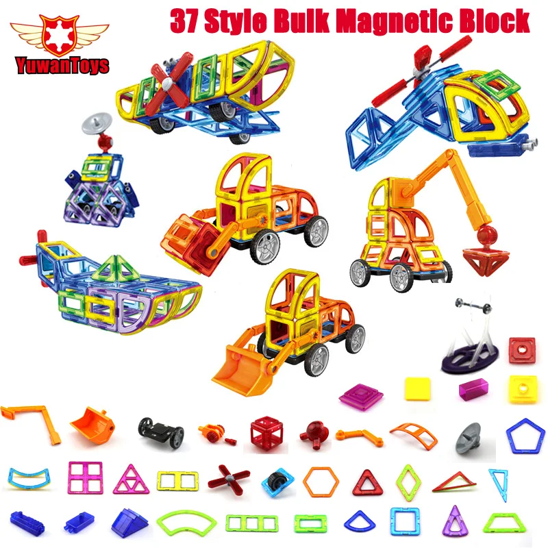 

37 Model Classic Plastic Models Bulk Magnetic Designer Brick Blocks Toys Kid Enlighten Toys 3D DIY Learning Educational Toys