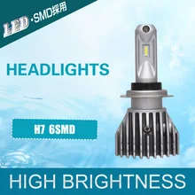 6SMD Automotive Truck Motocicleta H7 LED Fog Lâmpadas Novo Padrão Sem Ventilador Head Light Super Bright 40 W 8000LM 6000 K Branco DC 9 V 36 V